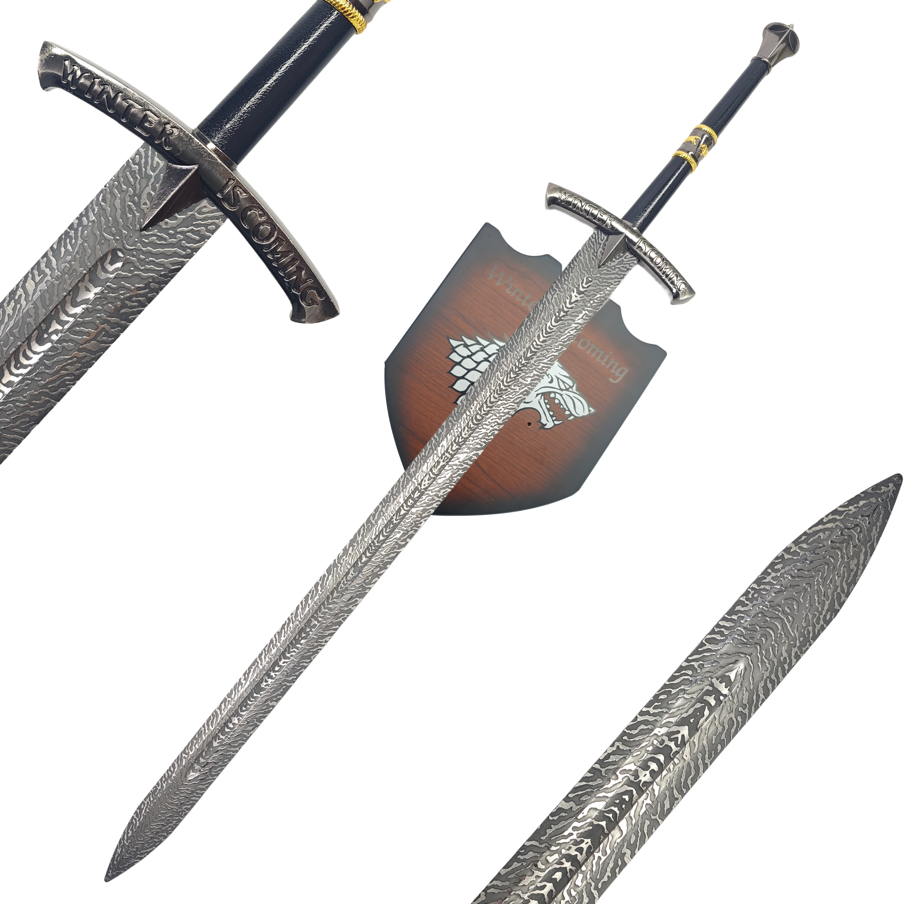 Cosplay Prop Pattern - Medieval Northern Wolf Decorative Greatsword, Damascus