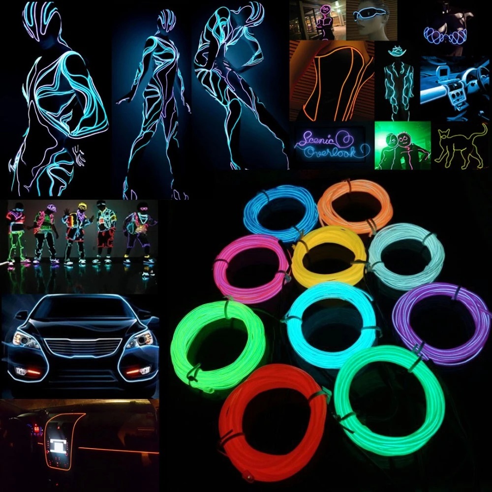 10m/5m/3m/1m 3V Battery 5V USB - Led El Wire recensione e prezzo